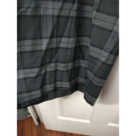 Lane Bryant Women 28S Grey Plaid Wide Leg Pockets Flat Front Dress Pant - Picture 3 of 11